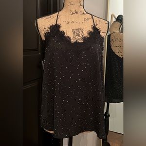 FRANCESCA'S - Black and White Polka Dot Top